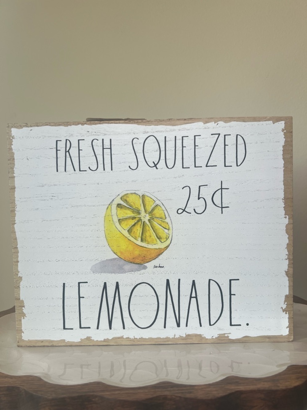 Rae Dunn Fresh Squeezed Lemonade Wood Sign Farmhouse Decor NEW‎